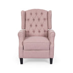 Fauteuil inclinable moderne à oreilles, avec repose-pieds, capitonné et pieds en bouleau