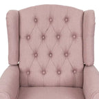 Fauteuil inclinable moderne à oreilles, avec repose-pieds, capitonné et pieds en bouleau