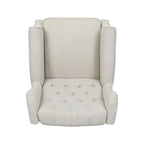 Fauteuil inclinable moderne à oreilles, avec repose-pieds, capitonné et pieds en bouleau