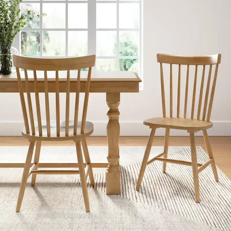 Chaises de salle à manger Windsor à dossier haut à barreaux - Lot de 2