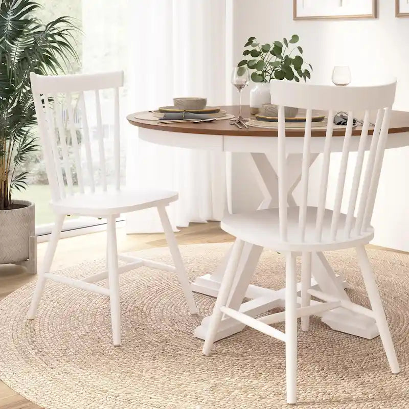 Chaises de salle à manger Windsor à dossier haut à barreaux - Lot de 2