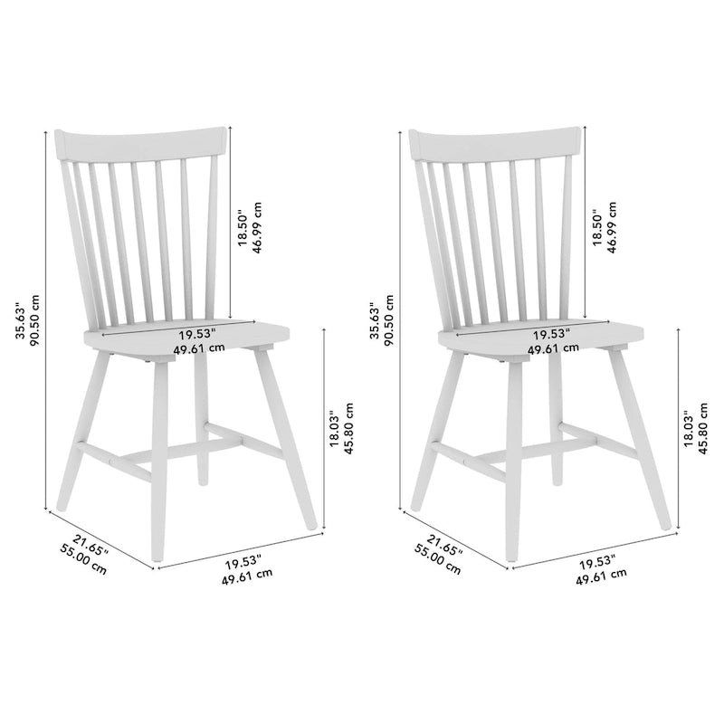 Chaises de salle à manger Windsor à dossier haut à barreaux - Lot de 2