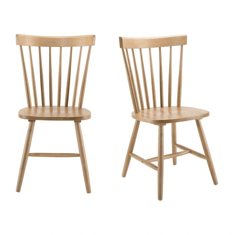 Chaises de salle à manger Windsor à dossier haut à barreaux - Lot de 2