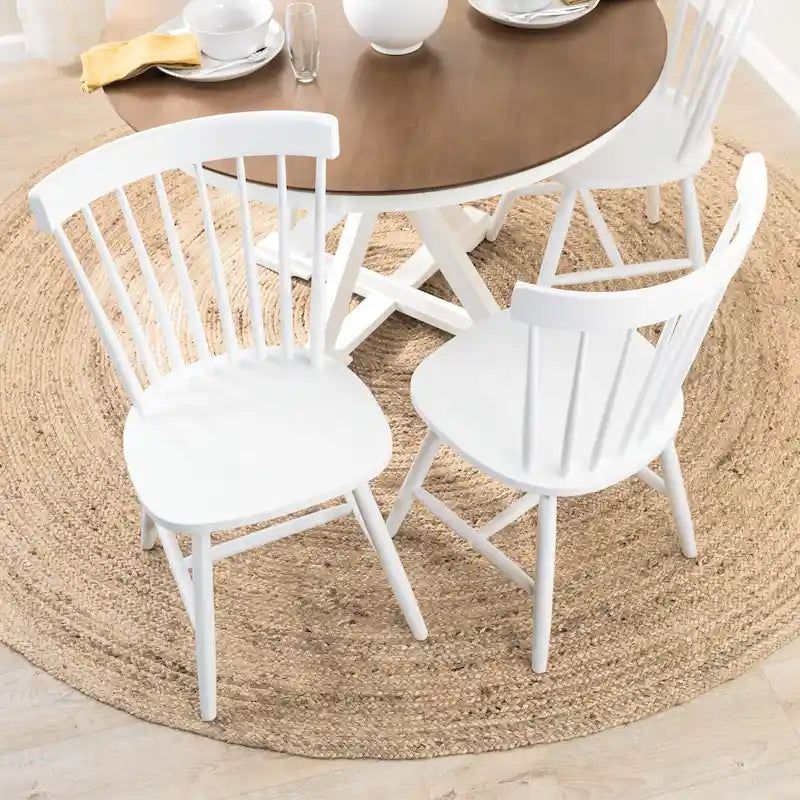 Chaises de salle à manger Windsor à dossier haut à barreaux - Lot de 2
