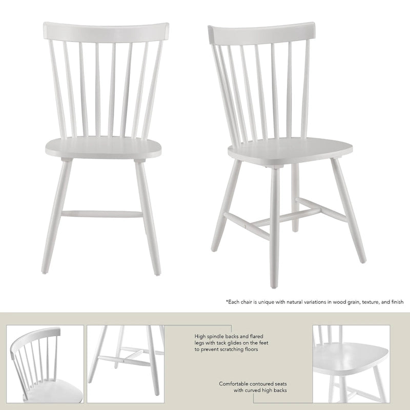 Chaises de salle à manger Windsor à dossier haut à barreaux - Lot de 2