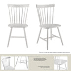 Chaises de salle à manger Windsor à dossier haut à barreaux - Lot de 2