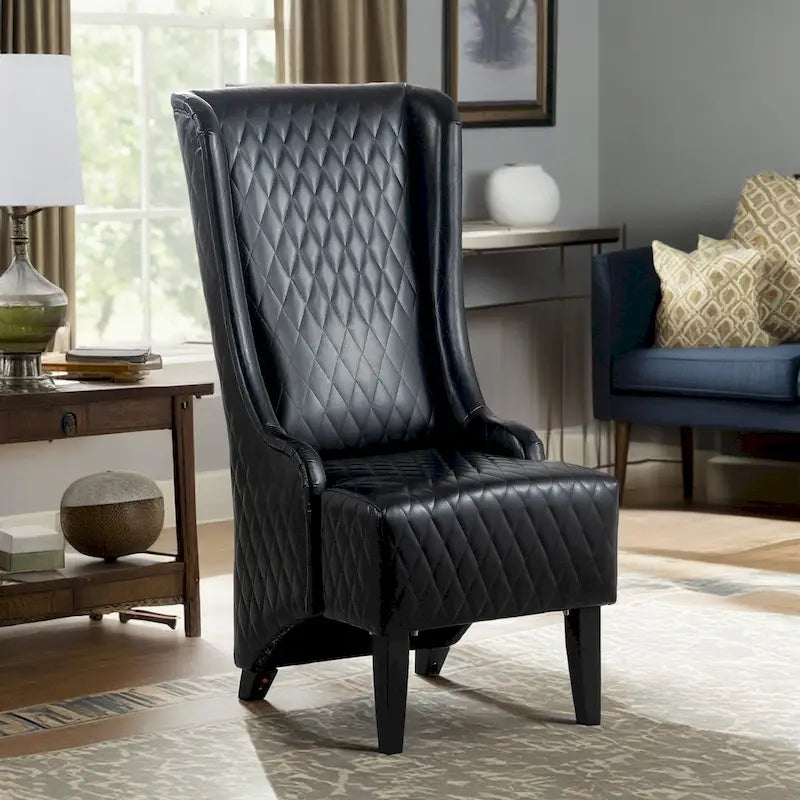 Fauteuil Evelyn en velours à oreilles et haut dossier