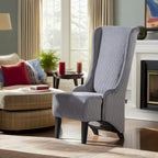 Fauteuil Evelyn en velours à oreilles et haut dossier