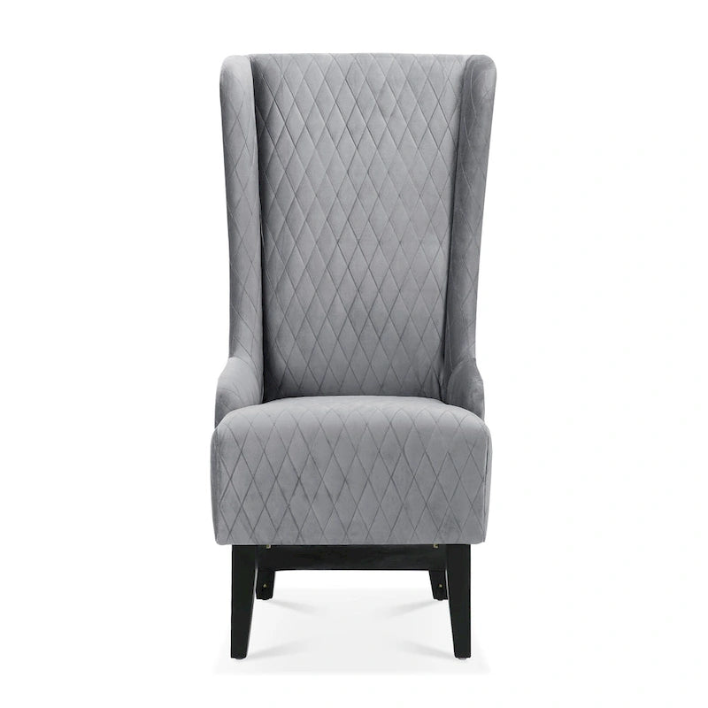 Fauteuil Evelyn en velours à oreilles et haut dossier