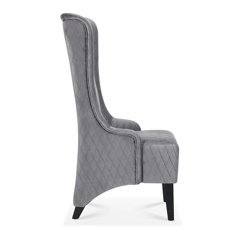 Fauteuil Evelyn en velours à oreilles et haut dossier
