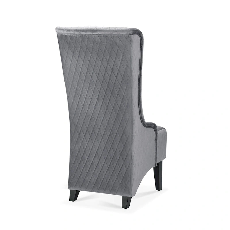 Fauteuil Evelyn en velours à oreilles et haut dossier