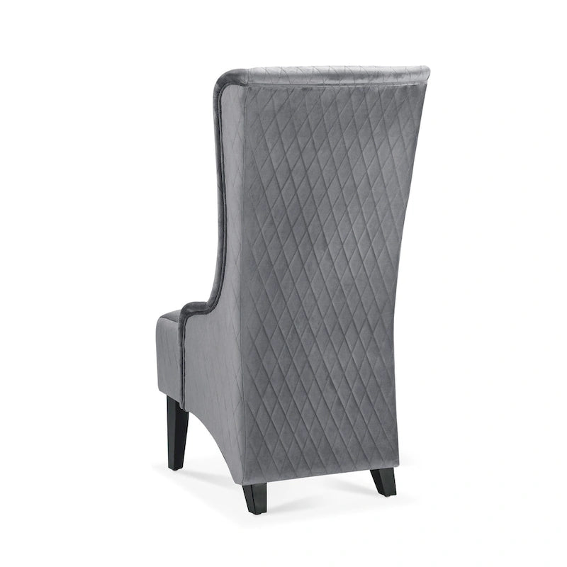 Fauteuil Evelyn en velours à oreilles et haut dossier