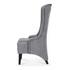 Fauteuil Evelyn en velours à oreilles et haut dossier