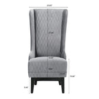 Fauteuil Evelyn en velours à oreilles et haut dossier
