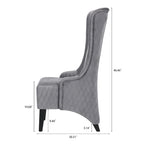 Fauteuil Evelyn en velours à oreilles et haut dossier