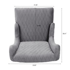 Fauteuil Evelyn en velours à oreilles et haut dossier