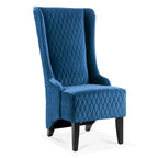 Fauteuil Evelyn en velours à oreilles et haut dossier