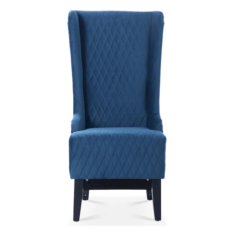 Fauteuil Evelyn en velours à oreilles et haut dossier