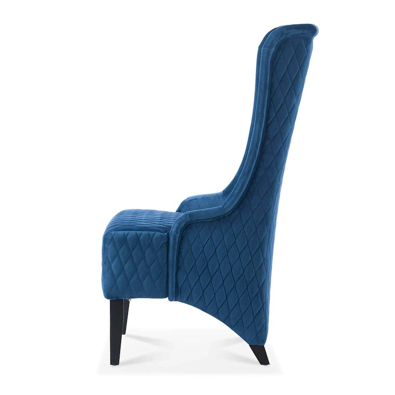 Fauteuil Evelyn en velours à oreilles et haut dossier