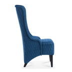 Fauteuil Evelyn en velours à oreilles et haut dossier