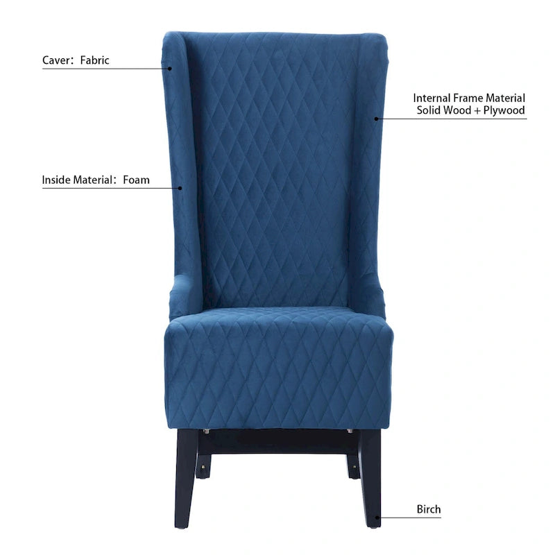 Fauteuil Evelyn en velours à oreilles et haut dossier