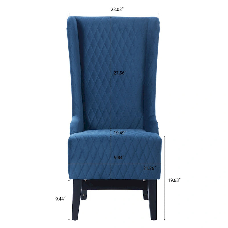 Fauteuil Evelyn en velours à oreilles et haut dossier