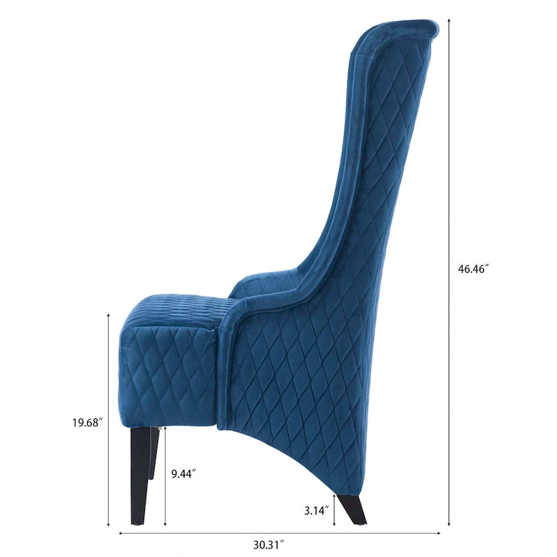 Fauteuil Evelyn en velours à oreilles et haut dossier