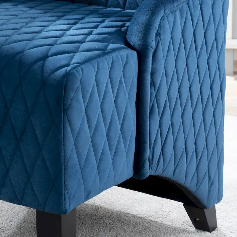 Fauteuil Evelyn en velours à oreilles et haut dossier