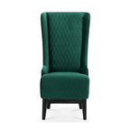 Fauteuil Evelyn en velours à oreilles et haut dossier