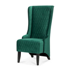 Fauteuil Evelyn en velours à oreilles et haut dossier