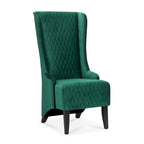 Fauteuil Evelyn en velours à oreilles et haut dossier