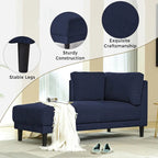 Canapé d'angle moderne en lin de 65 po avec coussins amovibles, canapé-lit, canapé de loisirs, chaise longue rembourrée