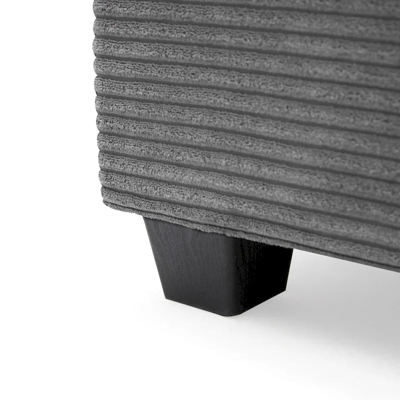 Canapé d'angle en velours côtelé 134 avec canapé en nuage en L et chargeur USB et méridienne 50 (capacité de 150 kg)