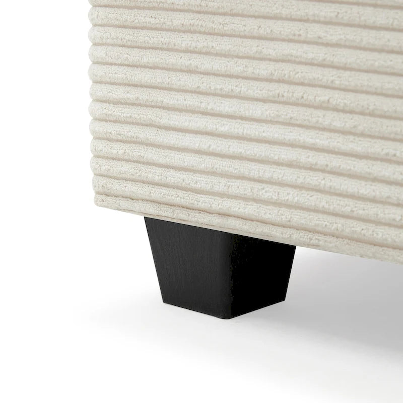 Canapé d'angle en velours côtelé 134 avec canapé en nuage en L et chargeur USB et méridienne 50 (capacité de 150 kg)