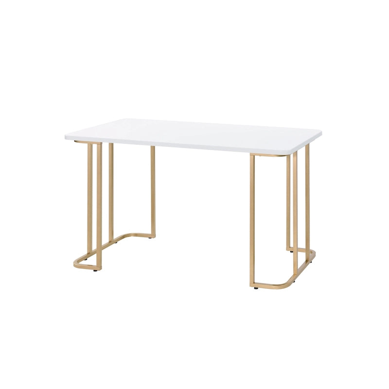Bureau d'écriture Estie avec finition blanc et or