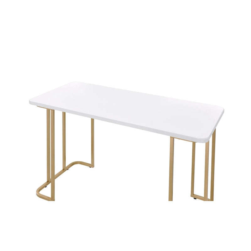 Bureau d'écriture Estie avec finition blanc et or