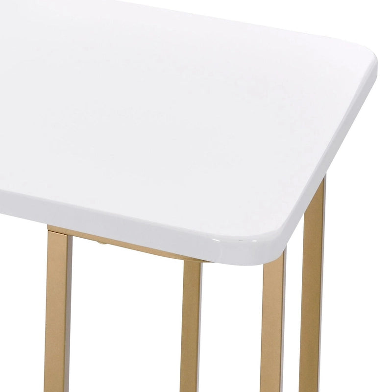 Bureau d'écriture Estie avec finition blanc et or