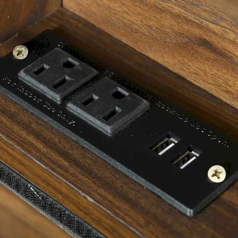 Lit plateforme capitonné en lin avec dossier de rangement ouvrable, lit bas en bois avec lit gigogne, 2 tiroirs, prises, ports USB