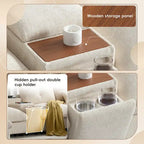Canapé d'angle modulaire en U 142 avec poufs de rangement et console