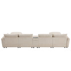 Canapé d'angle modulaire en U 142 avec poufs de rangement et console