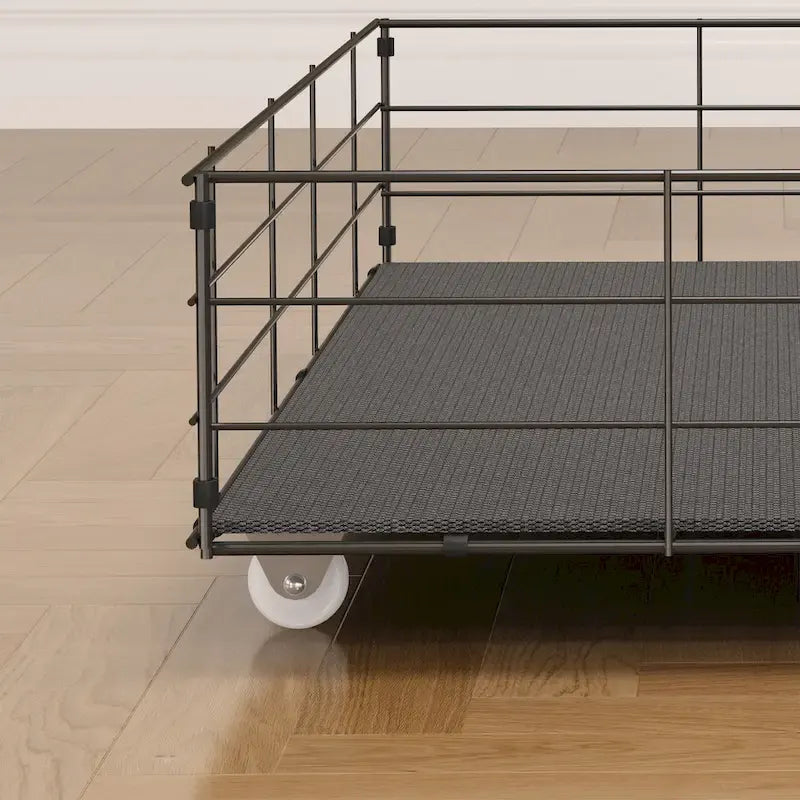 Lit plateforme avec LED et tiroirs de rangement