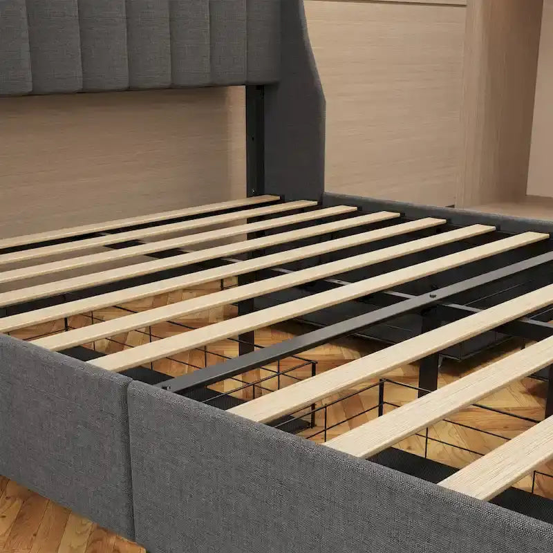 Lit plateforme avec LED et tiroirs de rangement