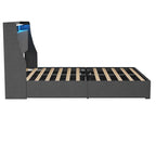 Lit plateforme avec LED et tiroirs de rangement