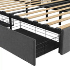 Lit plateforme avec LED et tiroirs de rangement