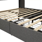 Lit plateforme avec LED et tiroirs de rangement