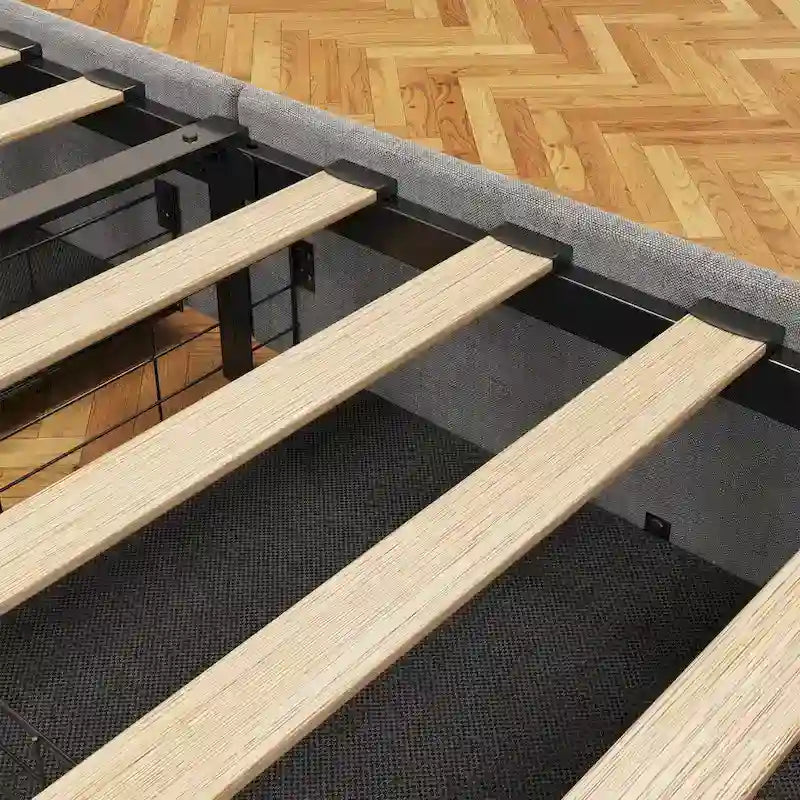 Lit plateforme avec LED et tiroirs de rangement