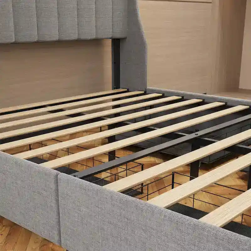 Lit plateforme avec LED et tiroirs de rangement