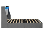 Lit plateforme avec LED et tiroirs de rangement