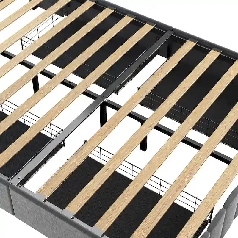 Lit plateforme avec LED et tiroirs de rangement
