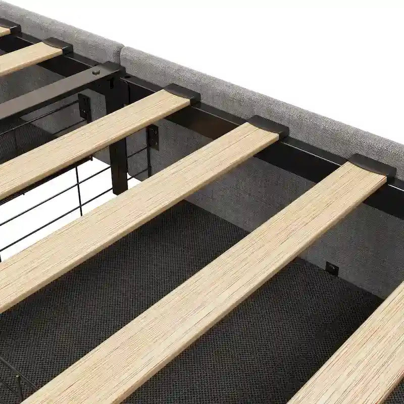 Lit plateforme avec LED et tiroirs de rangement